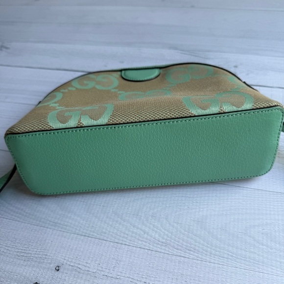 RARE Gucci GG Monogram Ophidia Dome Canvas Shoulder Bag Beige Pepperlight Mint - Picture 10 of 15